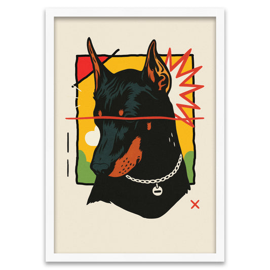 Wachsamer Blick - Dobermann Porträt