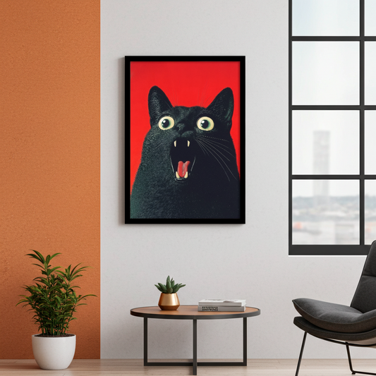 Verängstigter Schrei - Schwarze Katze