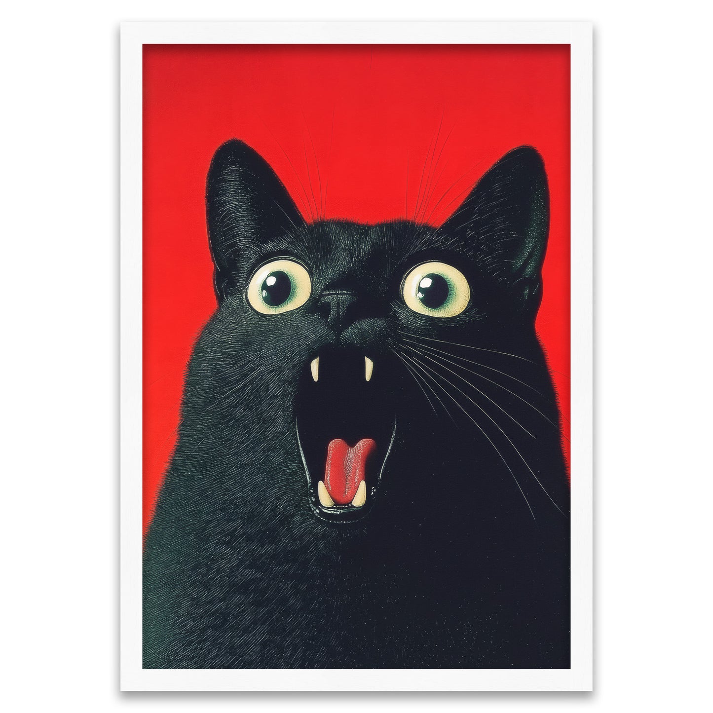 Verängstigter Schrei - Schwarze Katze