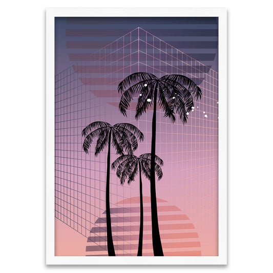 Vaporwave Palmen - Neon Sonnenuntergang