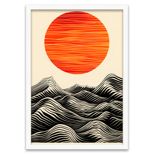 Wellen Horizont - Rote Sonnenbewegung