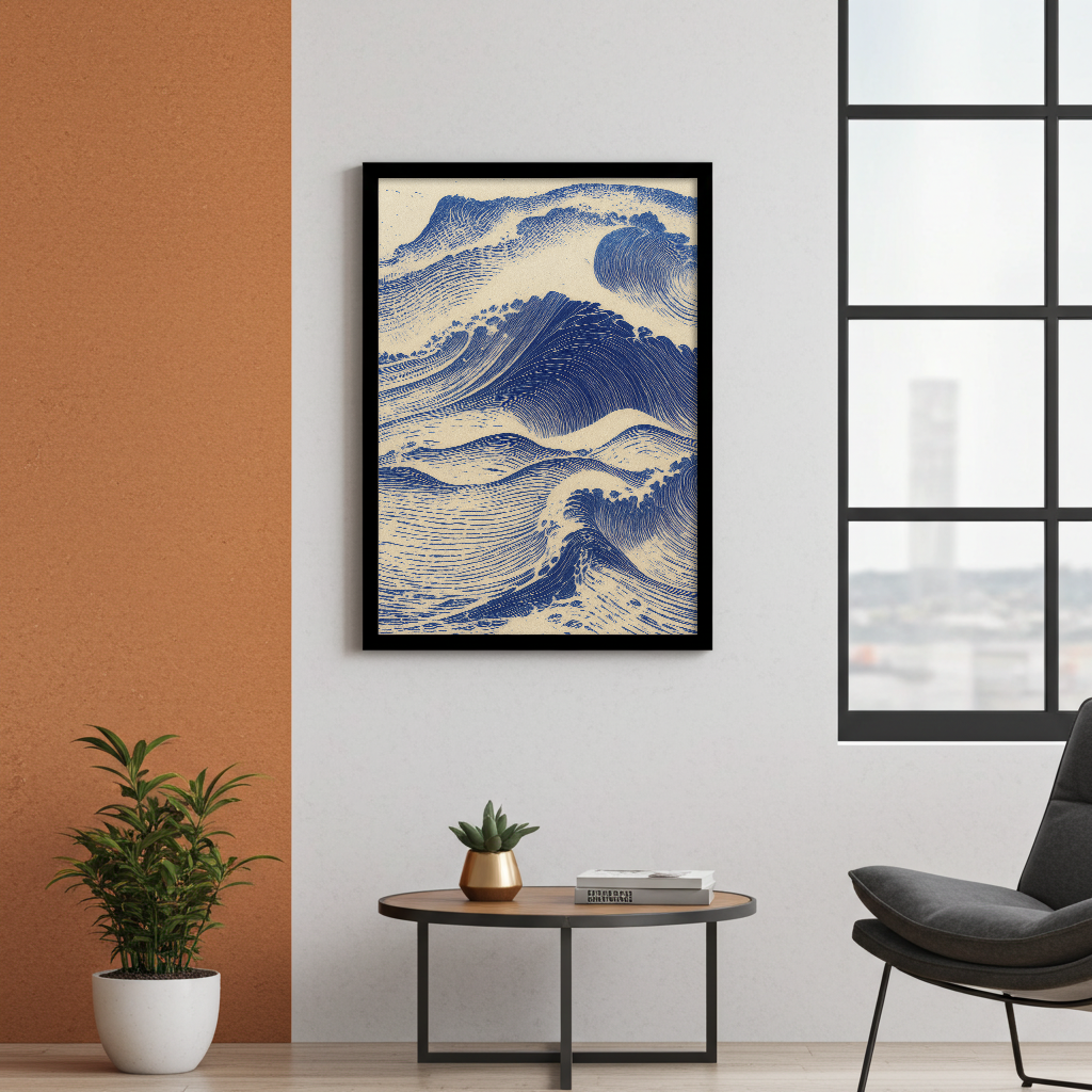 Ukiyo-e Ocean - Azure Waves