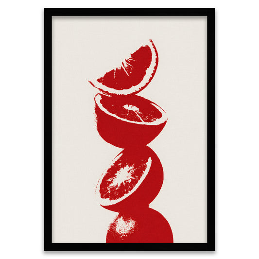 Pop Art Zitrus - Roter Orangen Stapel