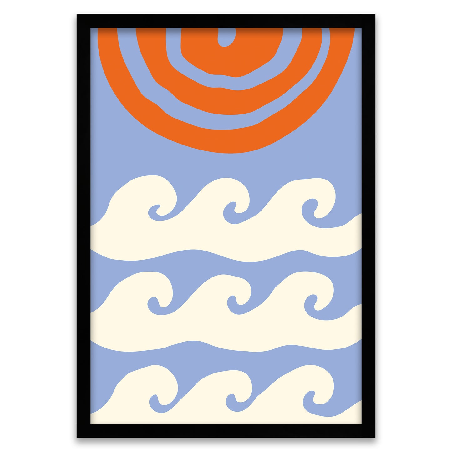 Groovy Ocean Waves - Retro Sun