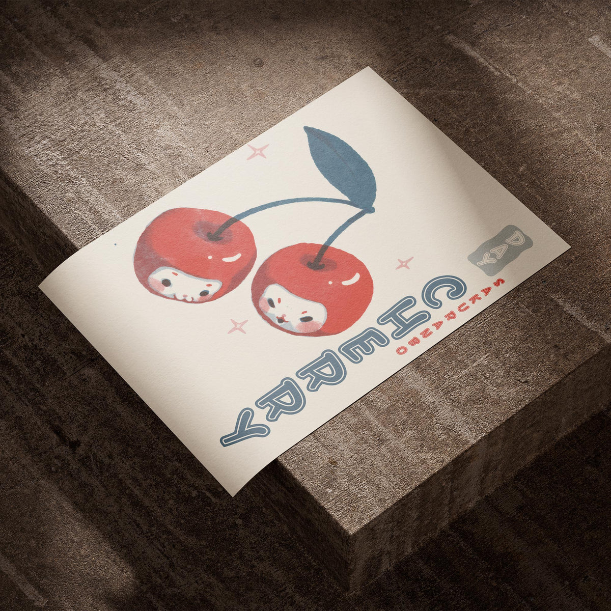 Kirschen Tag - Kawaii Sakuranbo Poster, als ungerahmtes Blatt Papier