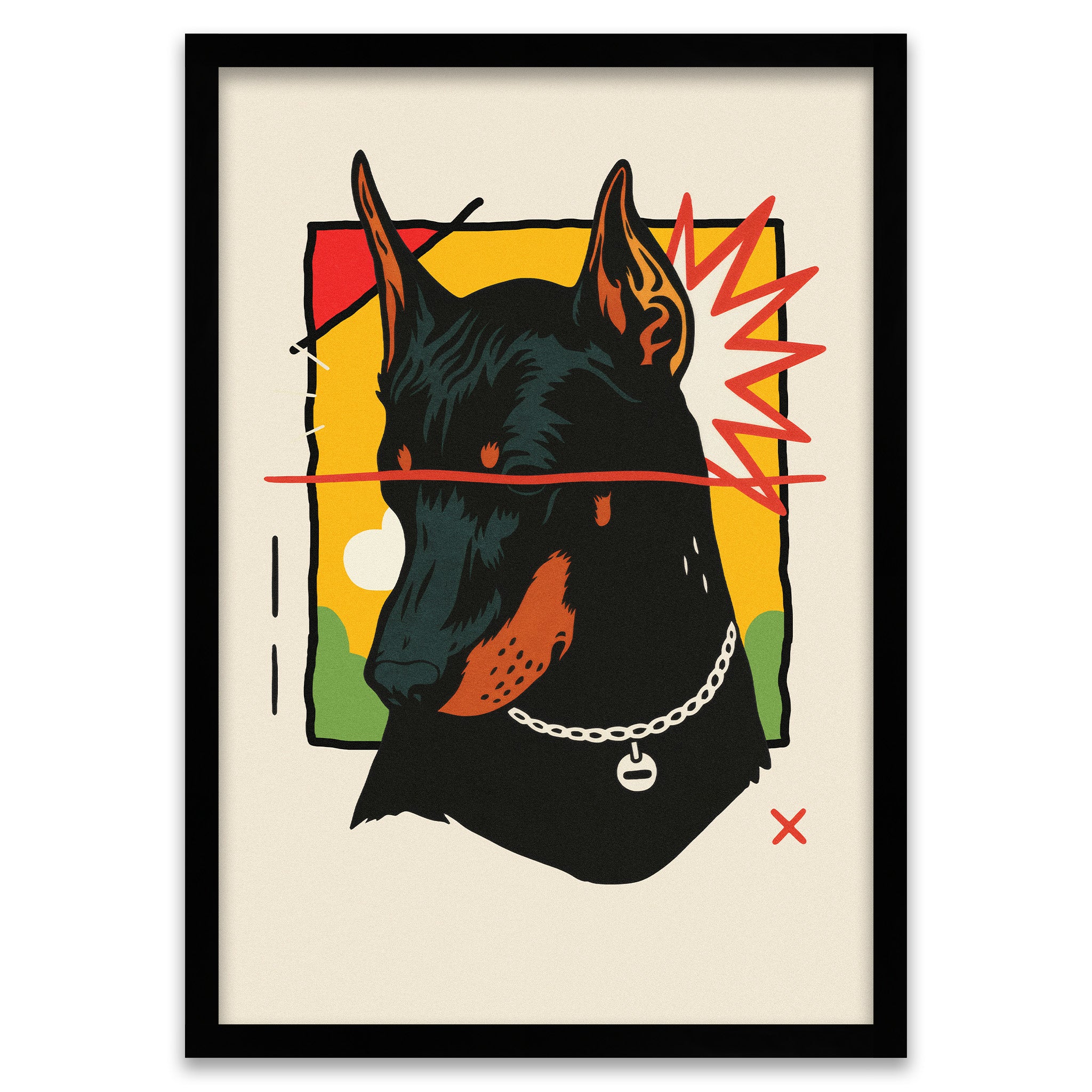 Wachsamer Blick - Dobermann Porträt