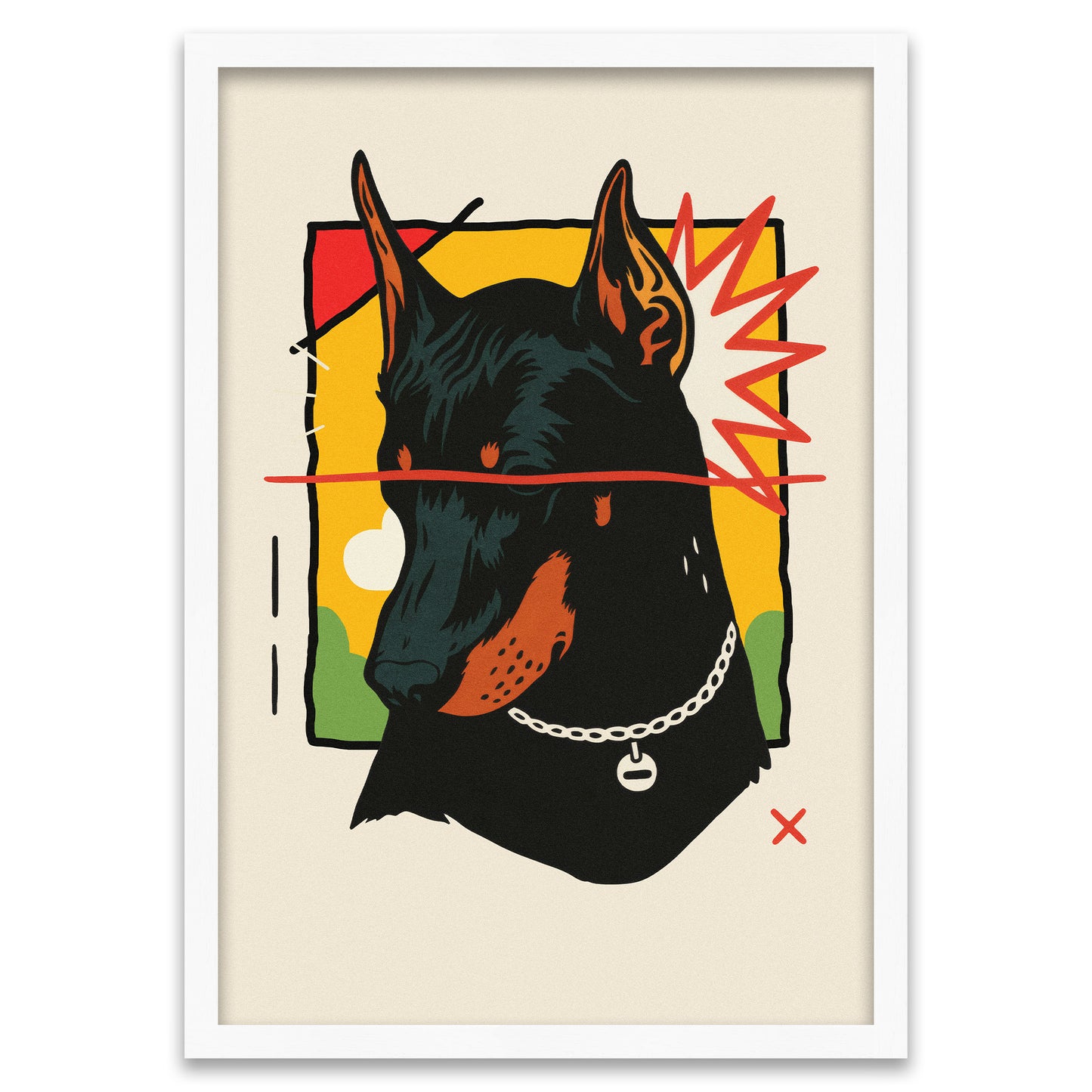 Wachsamer Blick - Dobermann Porträt