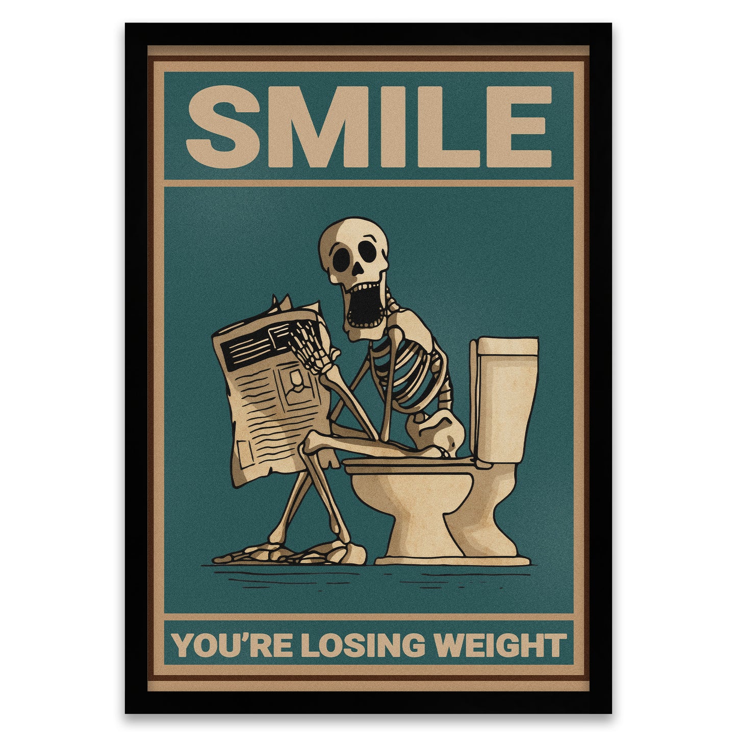 Gewicht Verlieren - Skelett auf dem Klo