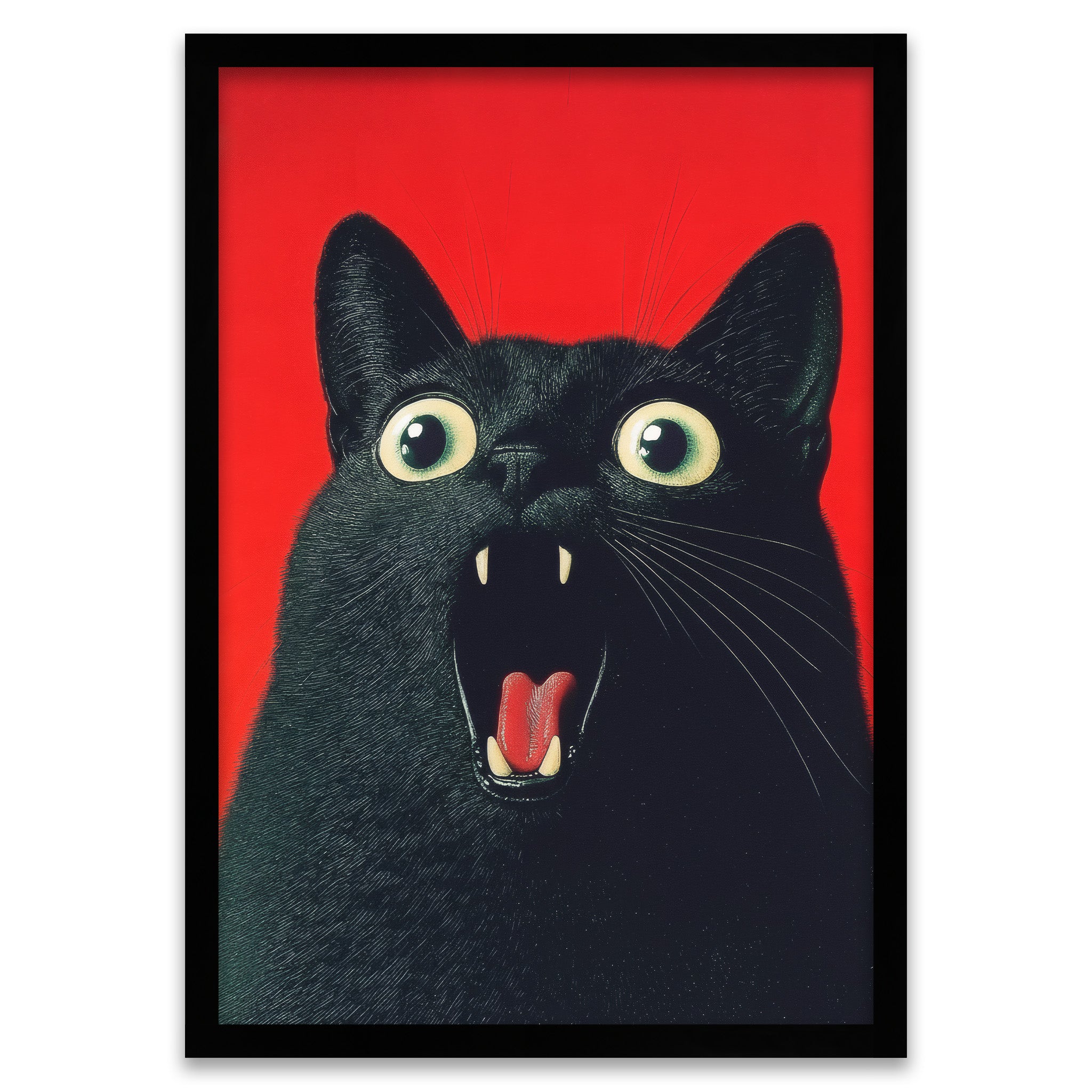 Verängstigter Schrei - Schwarze Katze