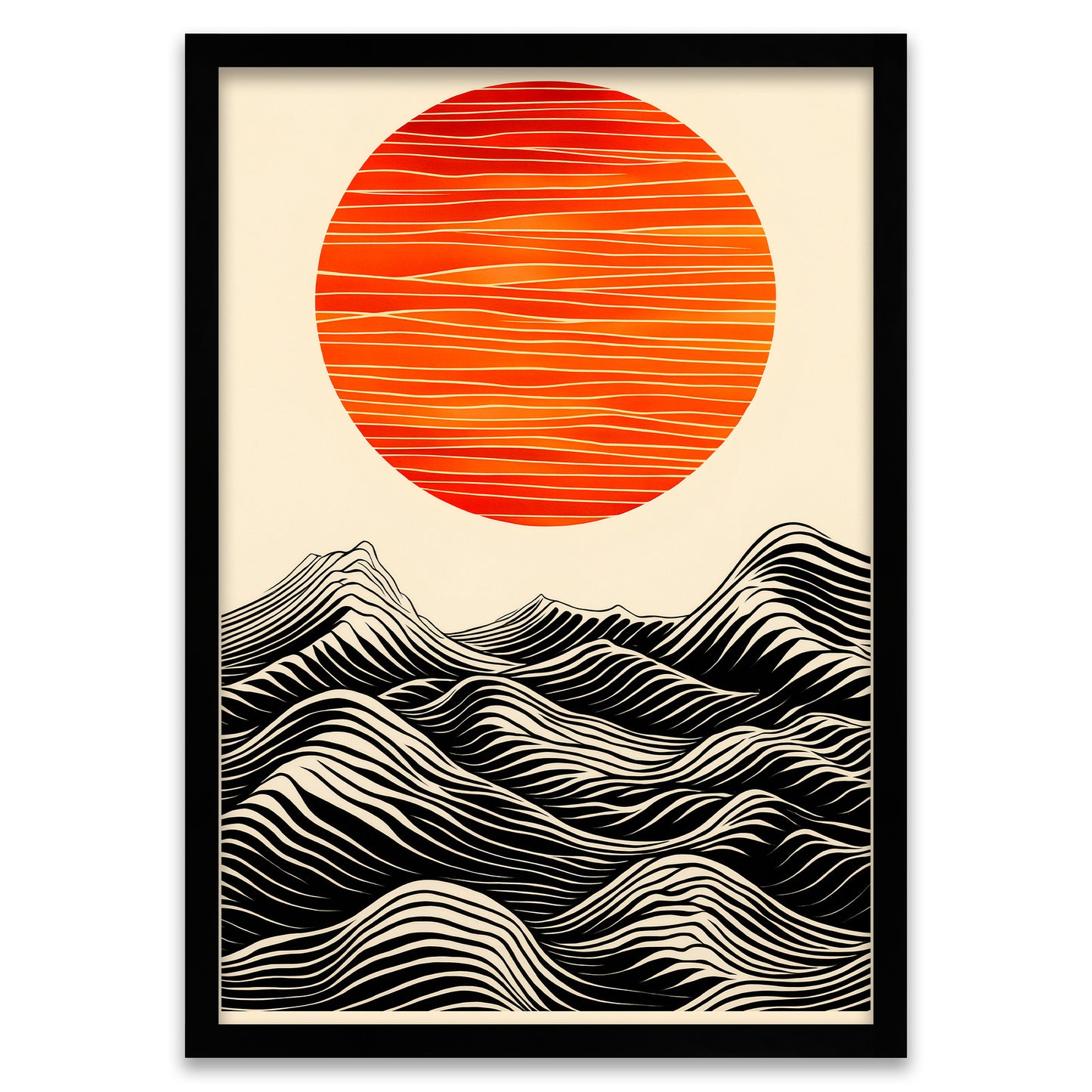 Wellen Horizont - Rote Sonnenbewegung