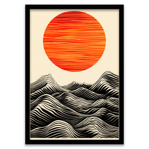 Wellen Horizont - Rote Sonnenbewegung