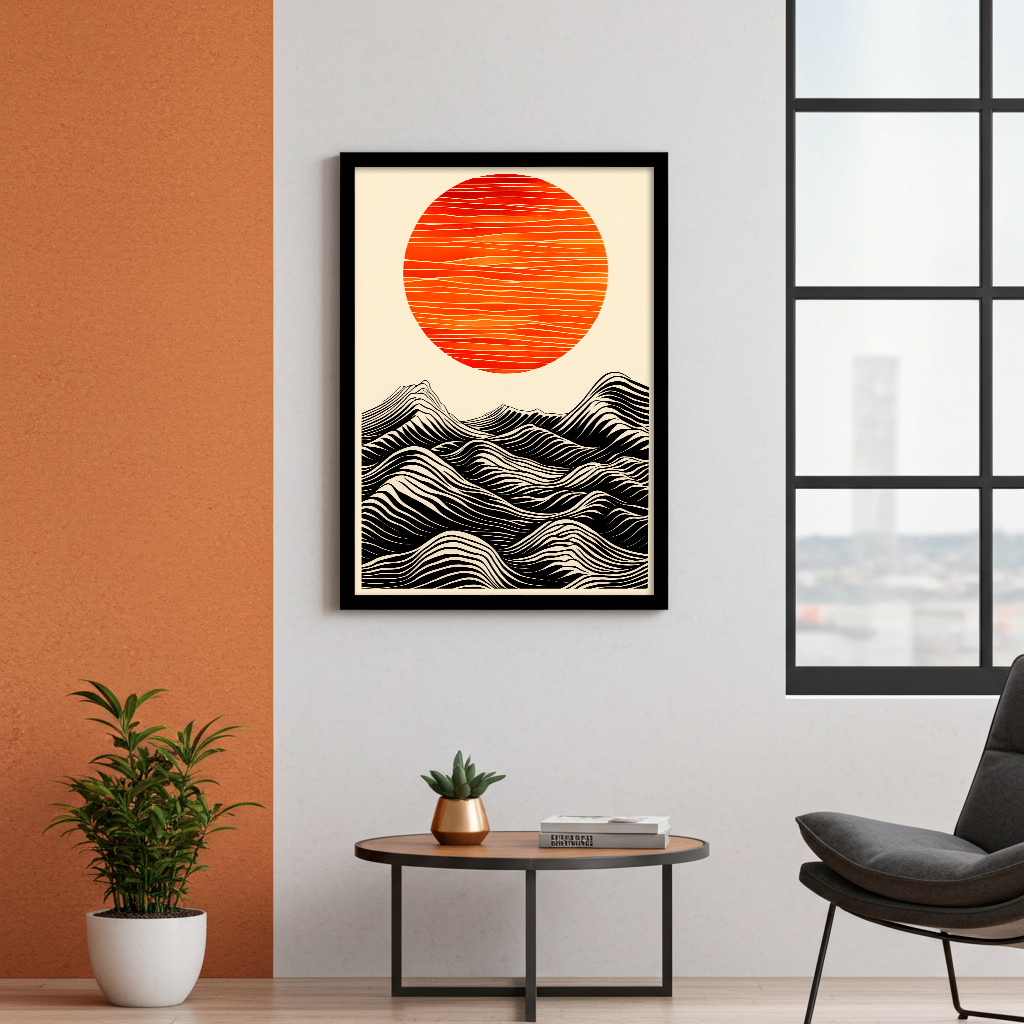 Wellen Horizont - Rote Sonnenbewegung