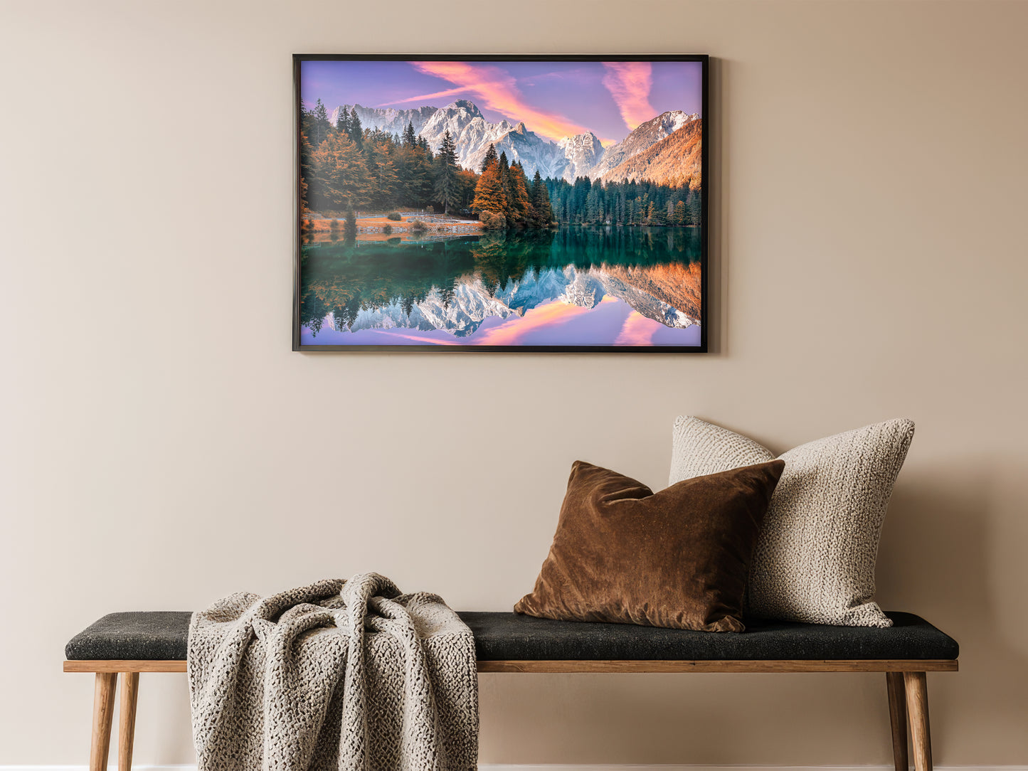 Mountain Lake Reflection – Two Worlds in Pastel