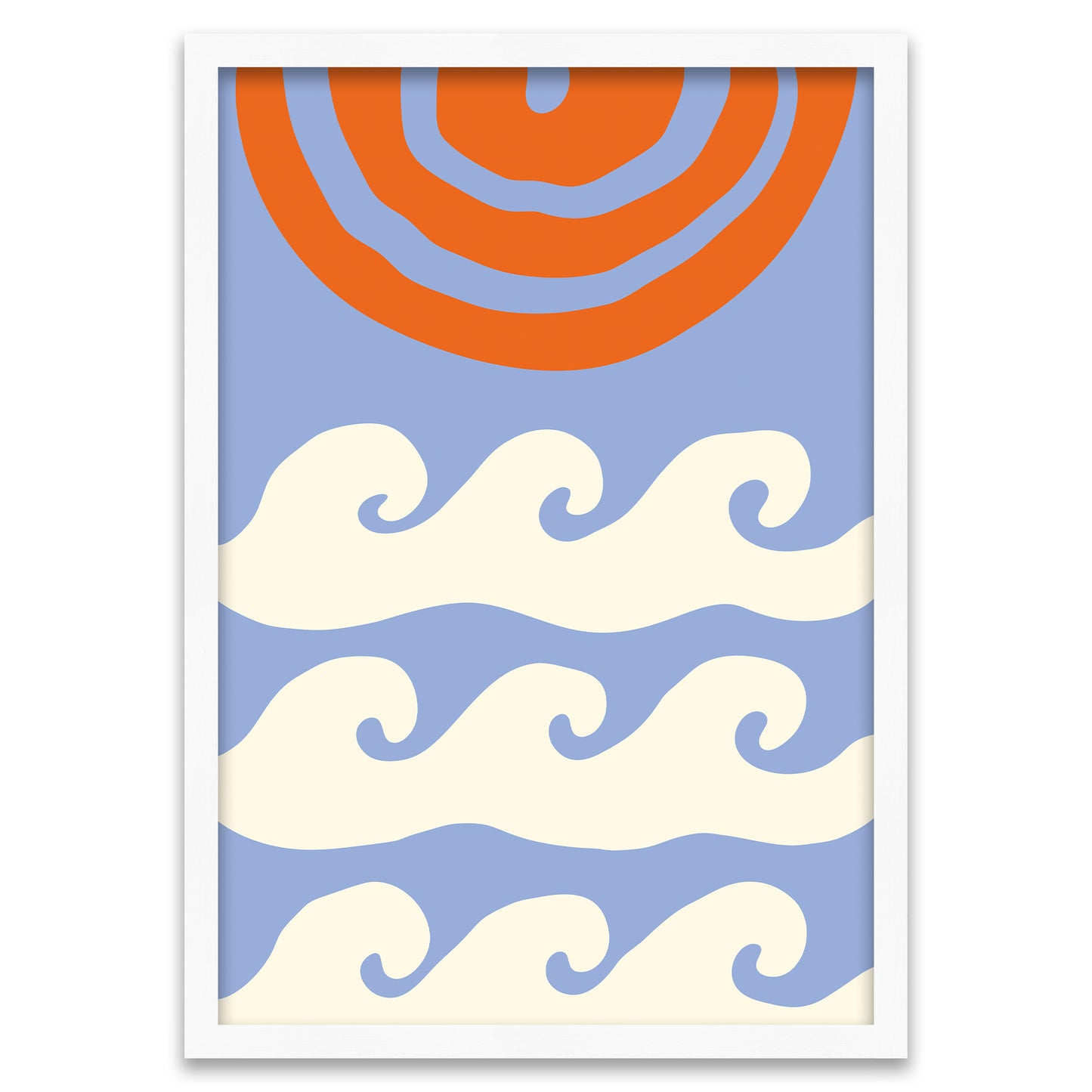 Groovy Ocean Waves - Retro Sun