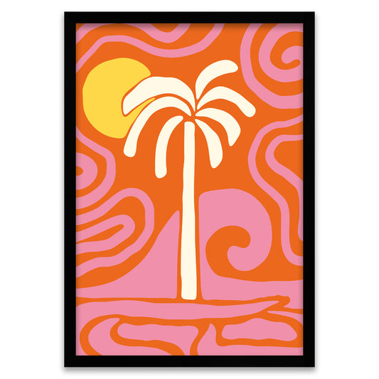 Groovy Sunset - Retro Palm Tree