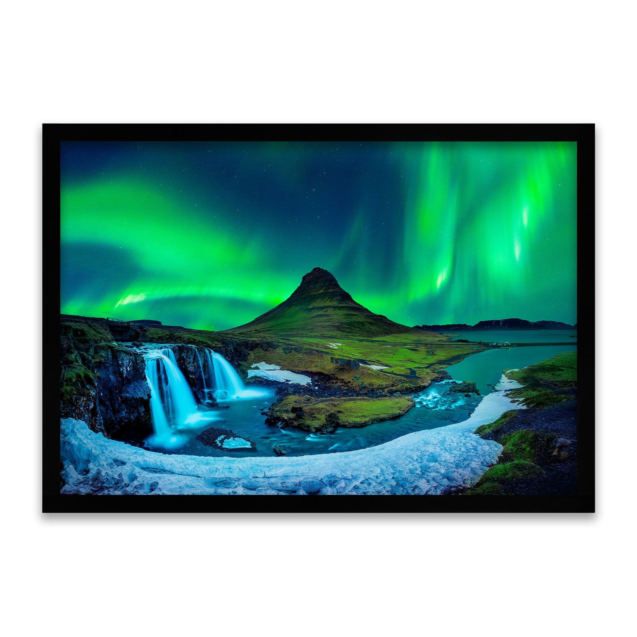 Grünes Feuer am Kirkjufell - Island Nordlichter