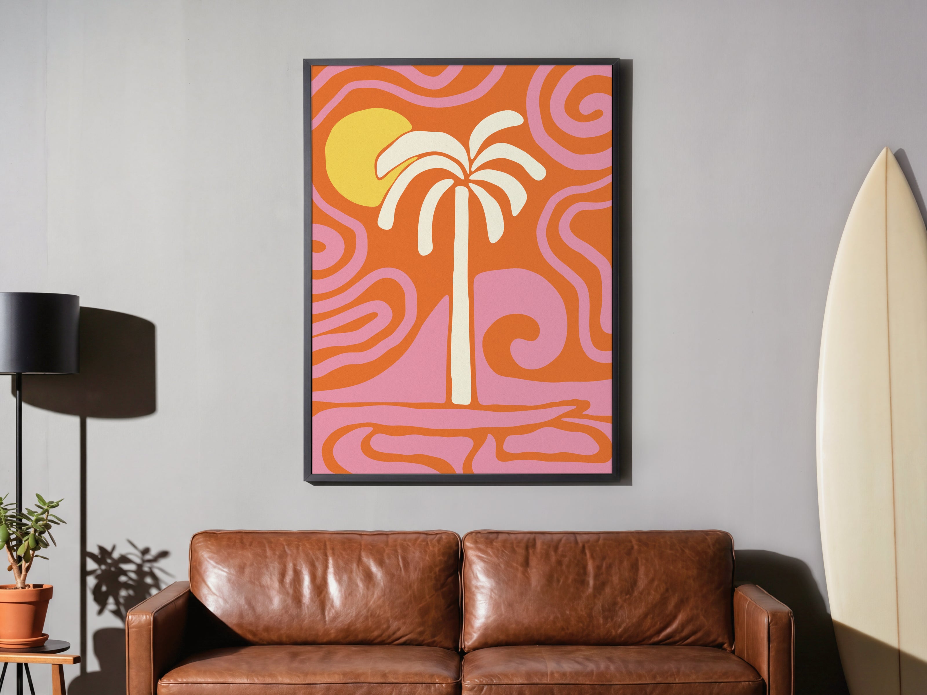 Groovy Sunset - Retro Palm Tree