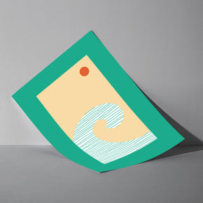 Die Perfekte Welle - Surf-Stimmung Poster, als ungerahmtes Blatt an eine Wand gelehnt