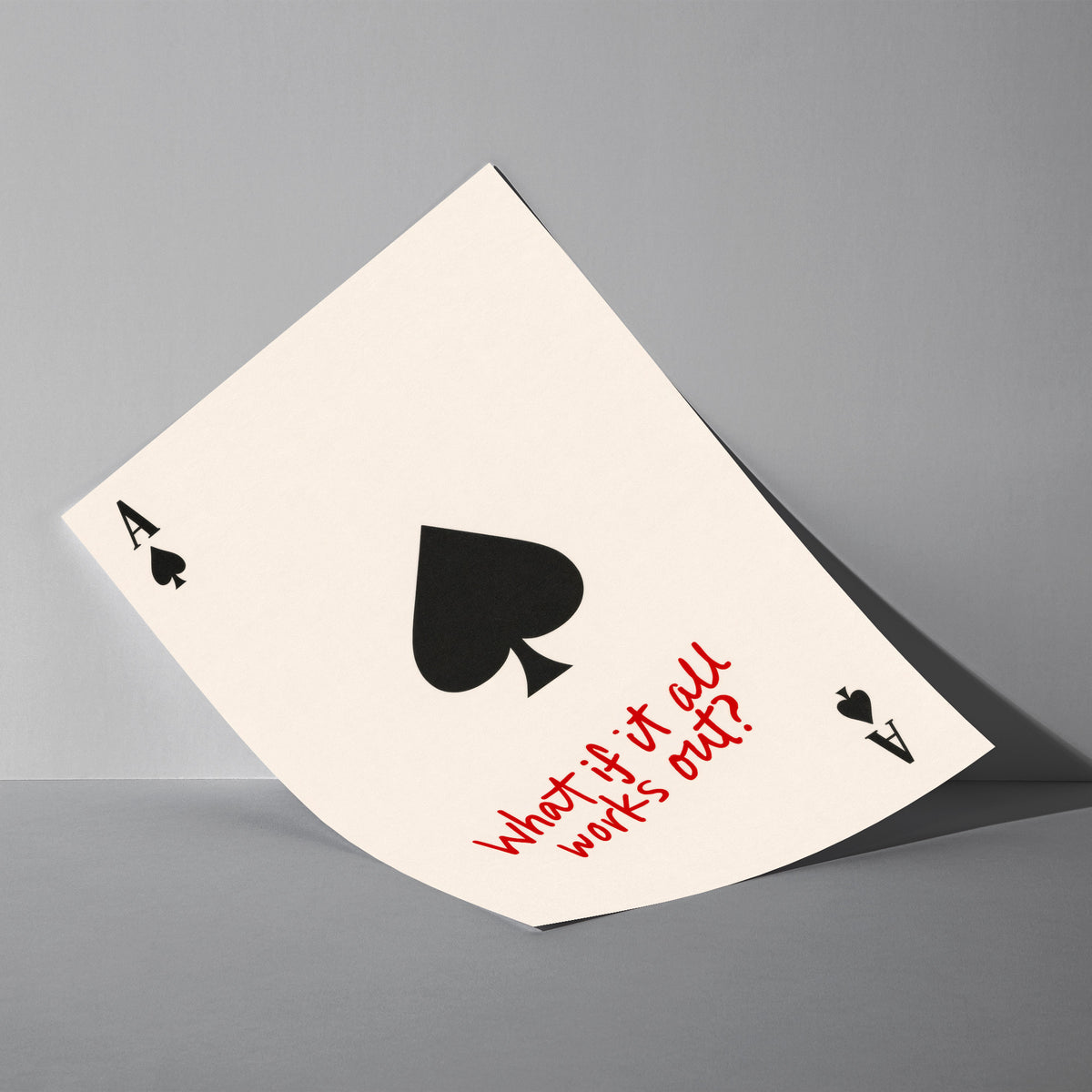 Gewinner Mindset - Pik Ass Poster, als ungerahmtes Blatt an eine Wand gelehnt