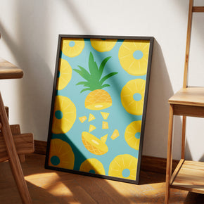 Funky Ananas - Süsse Sehnsucht Poster, am Boden neben einem Stuhl angelehnt