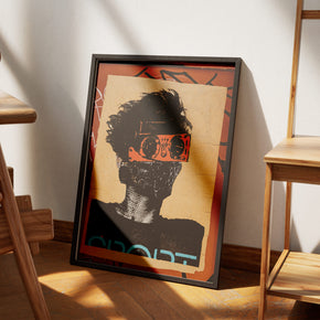 Sport – Urban Street-Art Poster, am Boden neben einem Stuhl angelehnt