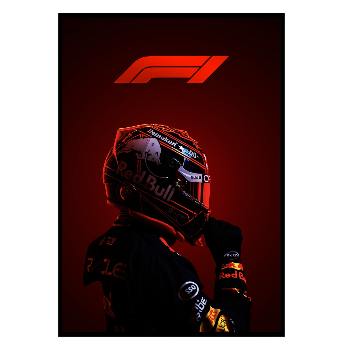 F1 Intensität - Red Bull Racing Poster, Nahaufnahme des Drucks im schmalen schwarzen Rahmen