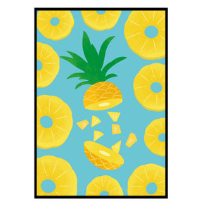 Funky Ananas - Süsse Sehnsucht Poster, Nahaufnahme des Drucks im schmalen schwarzen Rahmen