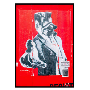 Resist – Urban Street-Art Poster, Nahaufnahme des Drucks im schmalen schwarzen Rahmen
