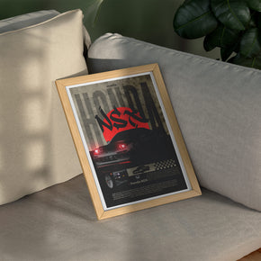 Japanischer Supersportwagen - Honda NSX Poster, gerahmt über einem Sofa