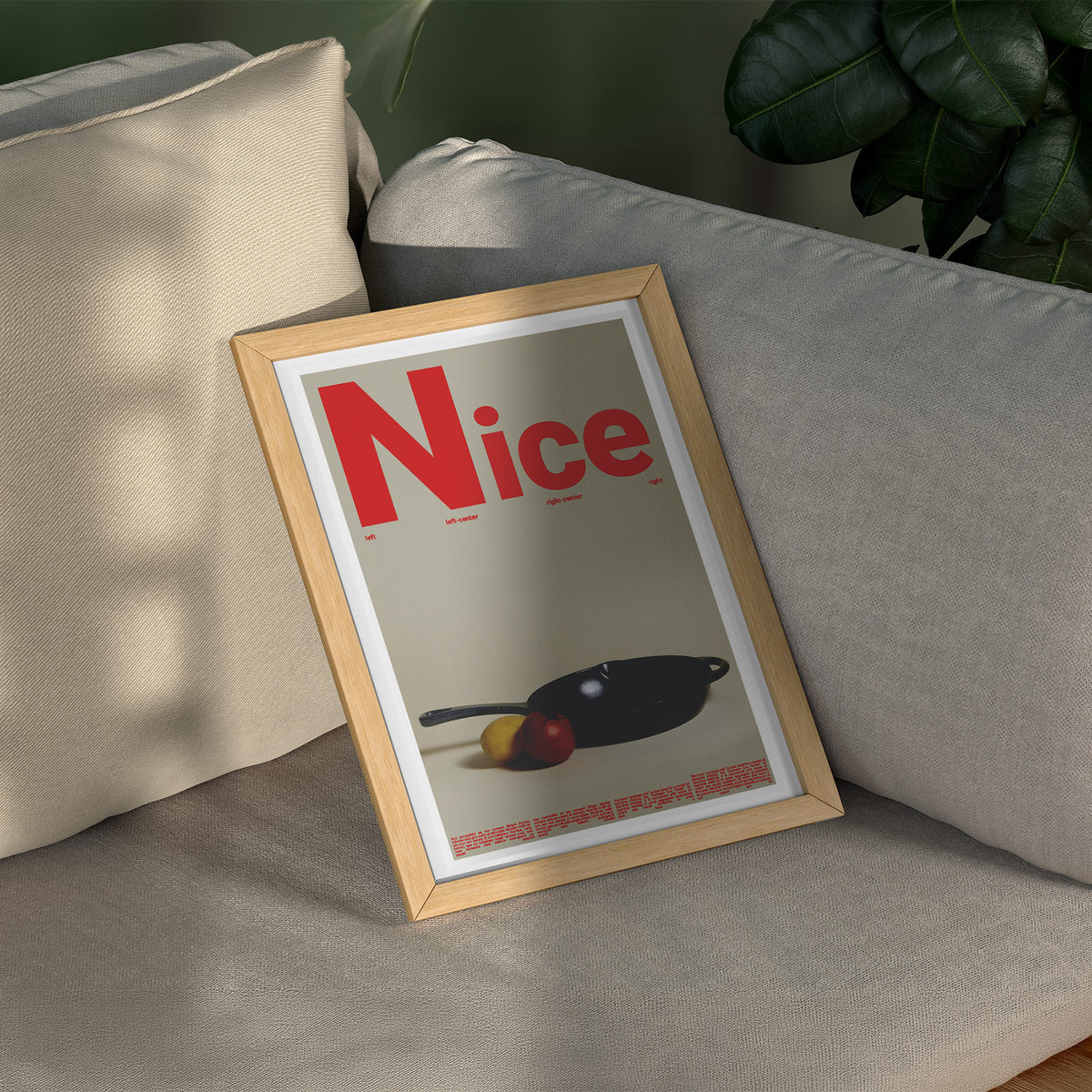 Moderne Küche - Nice Pfanne Poster, gerahmt über einem Sofa