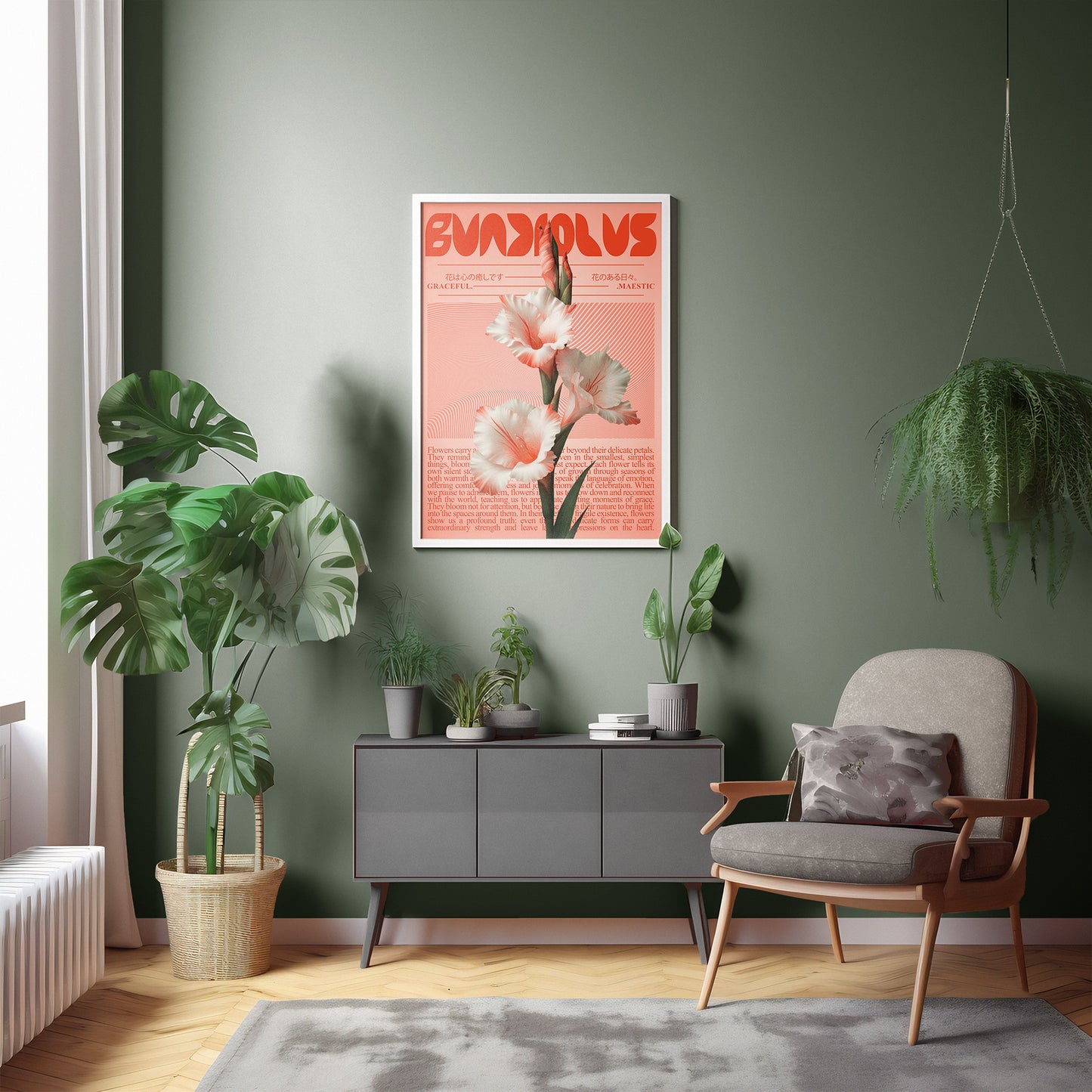 Moderne Botanik - Rosa Gladiole