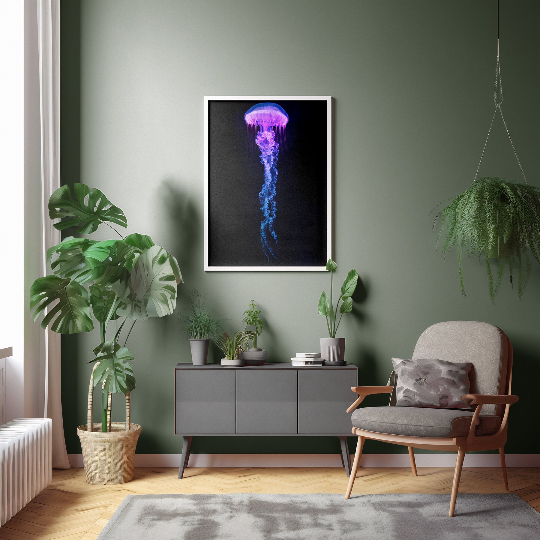 Cosmic Soul - Glowing Jellyfish Print