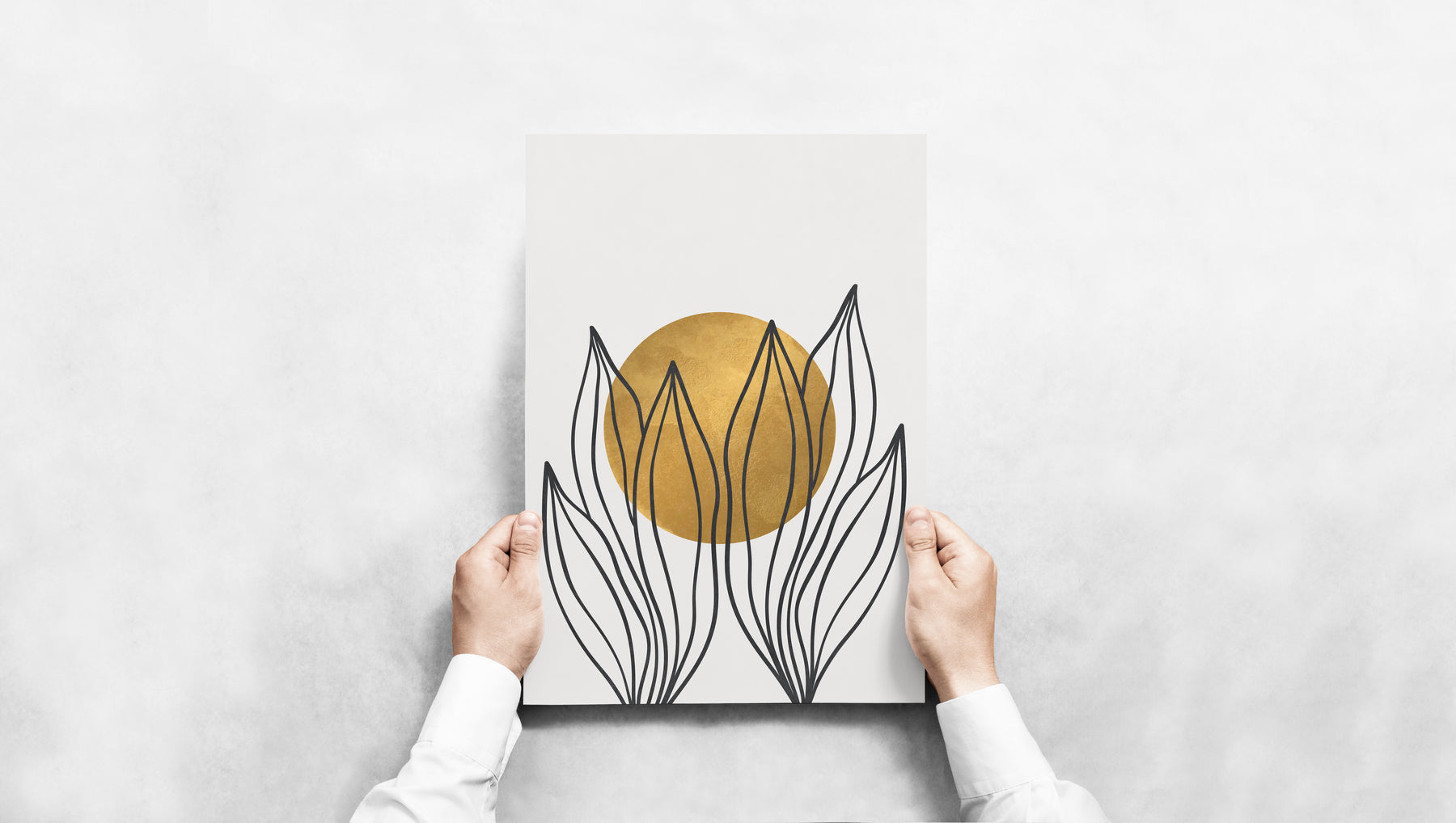 Abstrakte Gartenarbeit - Goldene Sonne