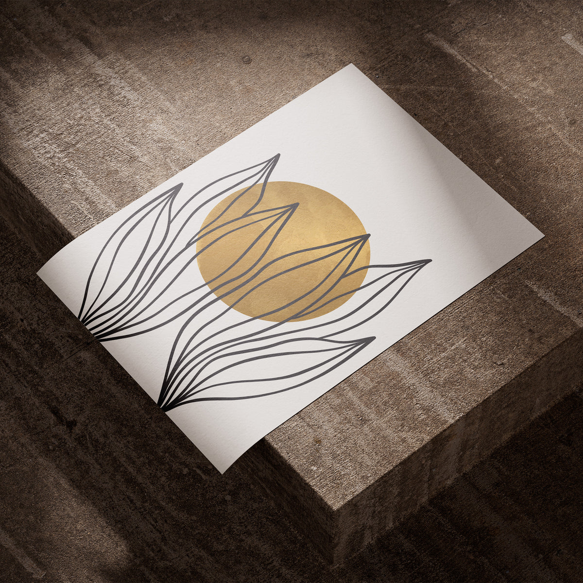 Abstrakte Gartenarbeit - Goldene Sonne Poster, als ungerahmtes Blatt Papier