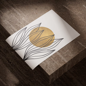 Abstrakte Gartenarbeit - Goldene Sonne Poster, als ungerahmtes Blatt Papier