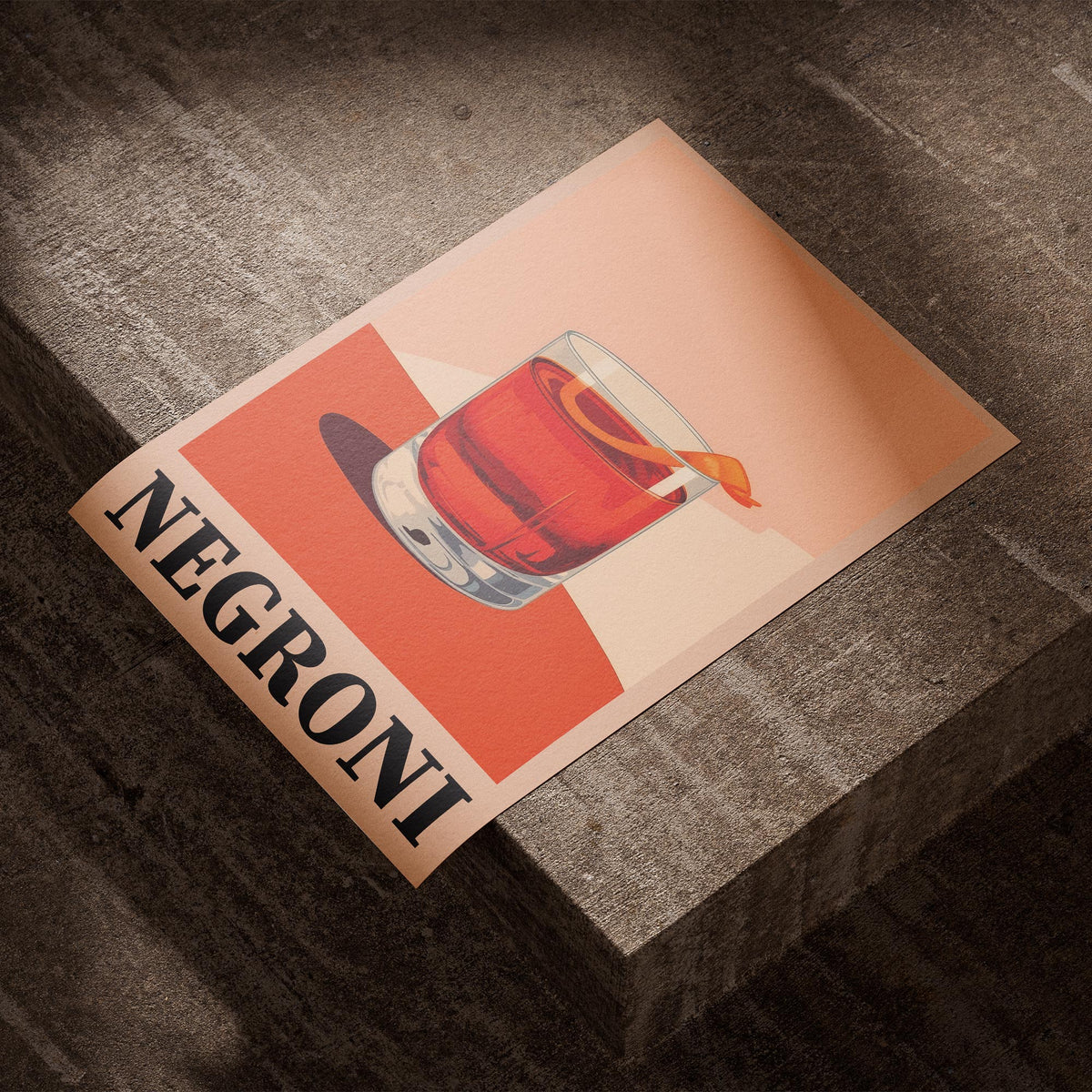 Aperitivo Zeit - Kühler Negroni Poster, als ungerahmtes Blatt Papier