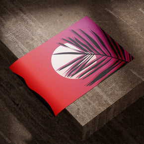 Schräge Palme - Synthwave-Ästhetik Poster, als ungerahmtes Blatt Papier