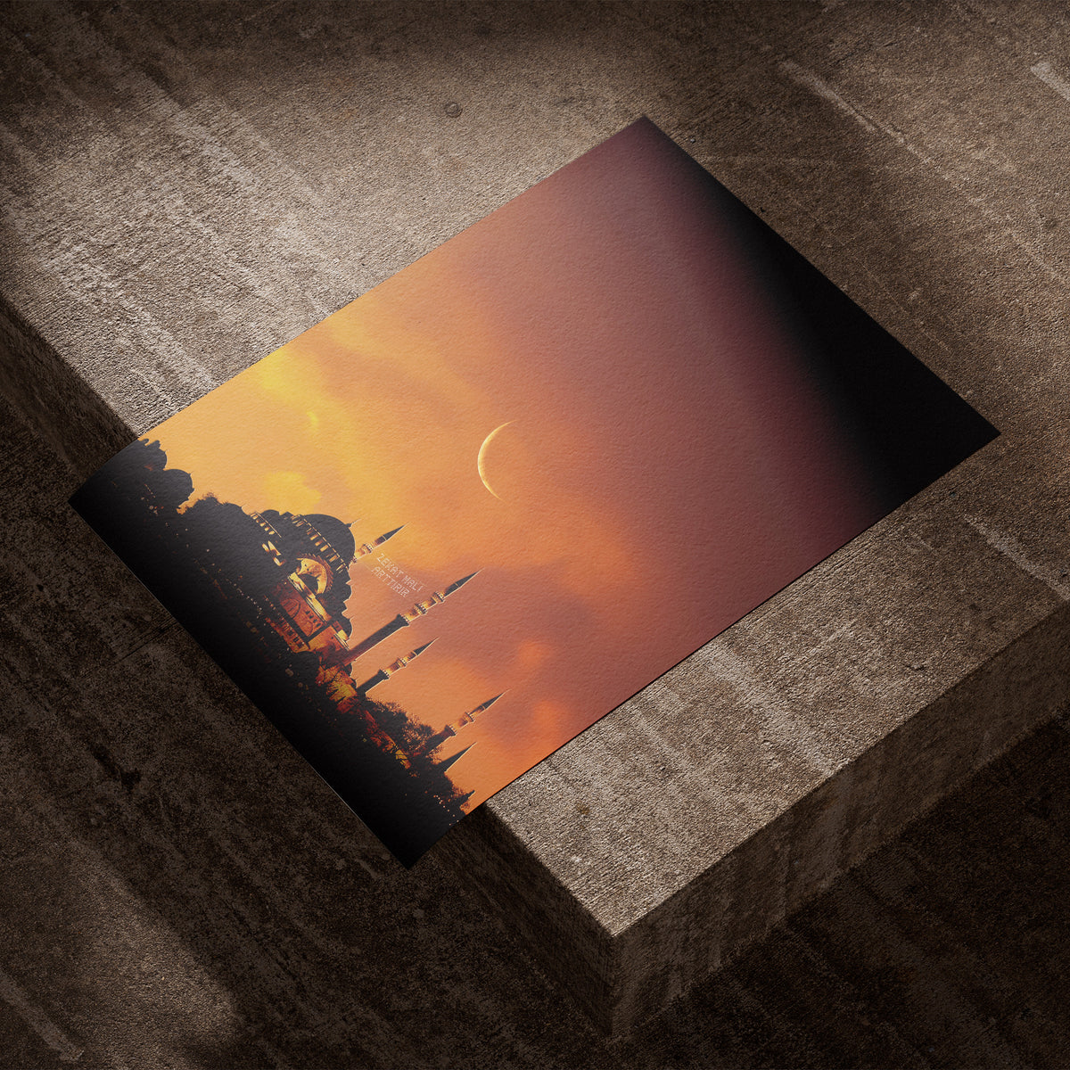 Mystical Night - Moschee Silhouette Poster, als ungerahmtes Blatt Papier